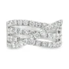 Crossover Diamond Band Ring