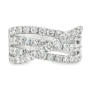 Crossover Diamond Band Ring