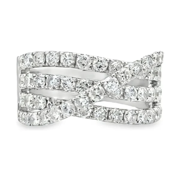 Crossover Diamond Band Ring