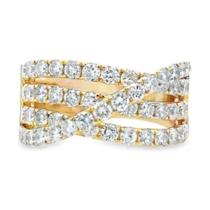 Crossover Diamond Band Ring