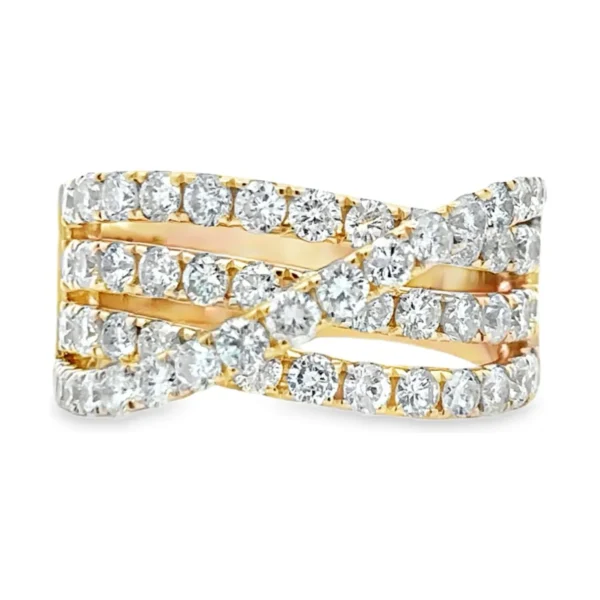 Crossover Diamond Band Ring