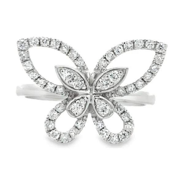 Diamond Butterfly Fashion Ring