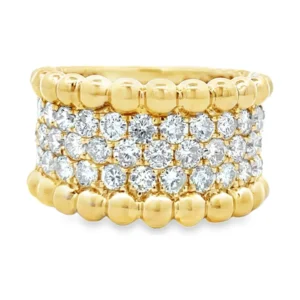 Beaded Diamond Band Ring