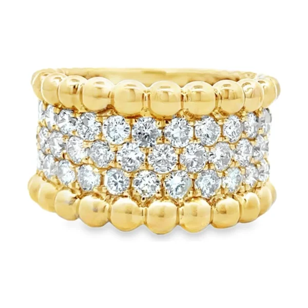 Beaded Diamond Band Ring