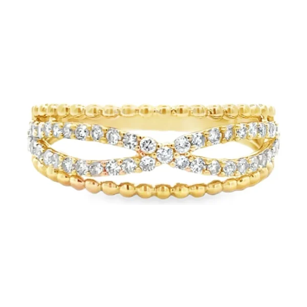 Crisscross Diamond Fashion Ring