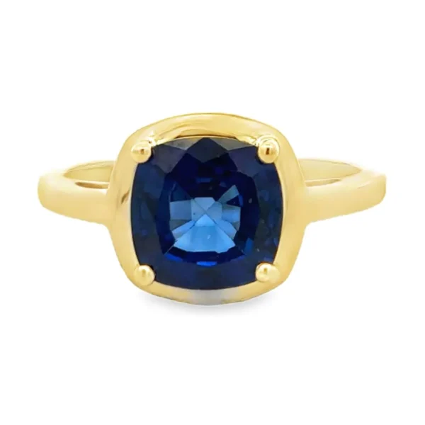 Cushion Gemstone Solitaire Ring
