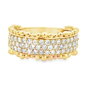 Beaded Diamond Band Ring