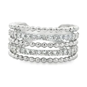 Beaded Diamond Band Ring
