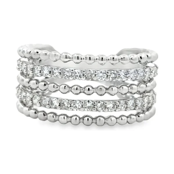 Beaded Diamond Band Ring