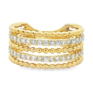 Beaded Diamond Band Ring