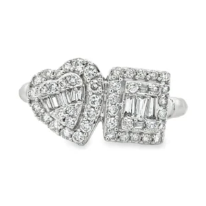 Heart Rectangular Diamond Ring