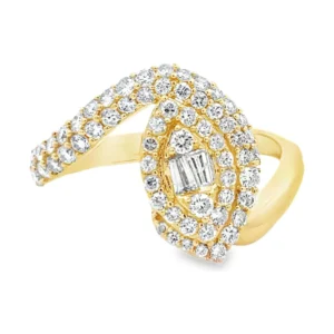 Bypass Pavé Diamond Ring