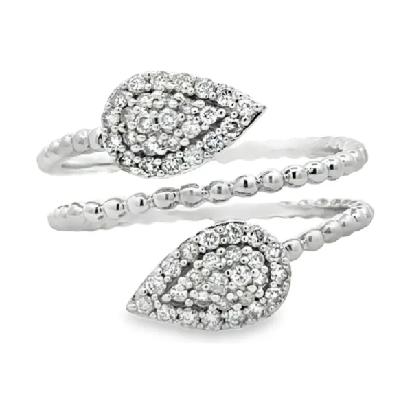 Pear Diamond Bypass Ring