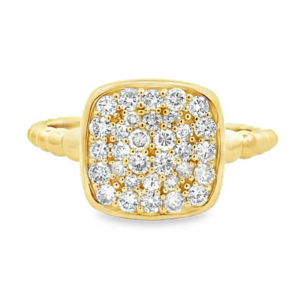 Cushion Pavé Diamond Ring