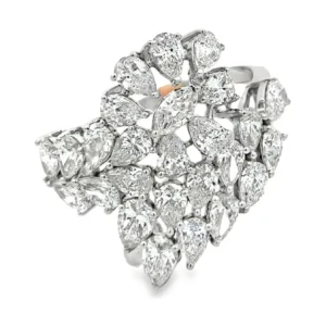 Pear Diamond Cluster Ring