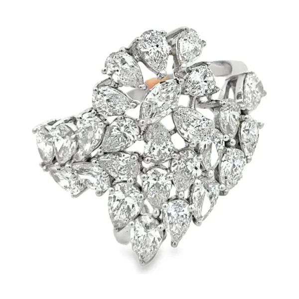 Pear Diamond Cluster Ring