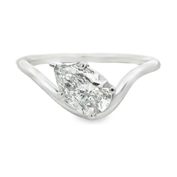 Pear Diamond Bypass Ring
