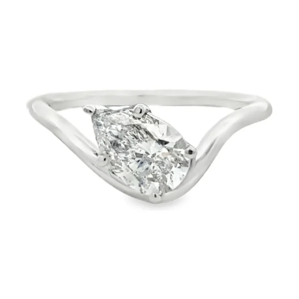 Pear Diamond Bypass Ring