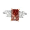 Radiant Three Stone Ring