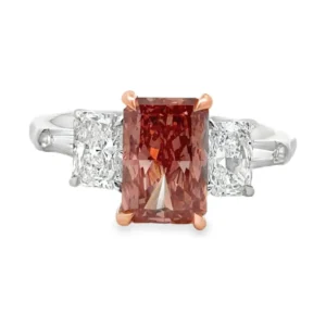 Radiant Three Stone Ring