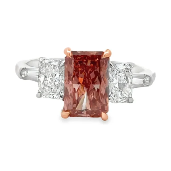 Radiant Three Stone Ring