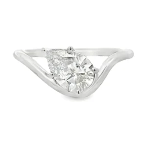 Pear Diamond Curved Ring