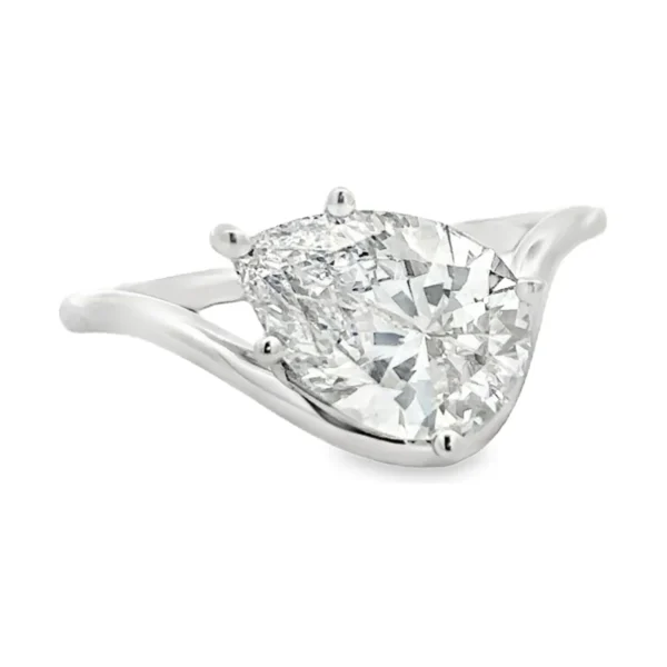 Pear Diamond Solitaire Ring