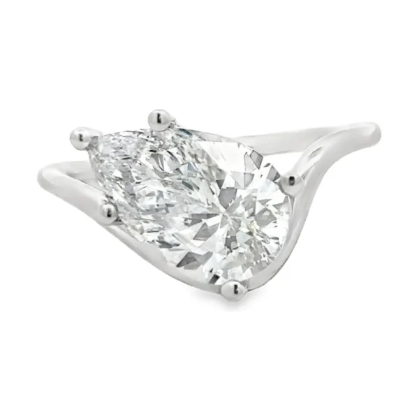 Pear Diamond Solitaire Ring