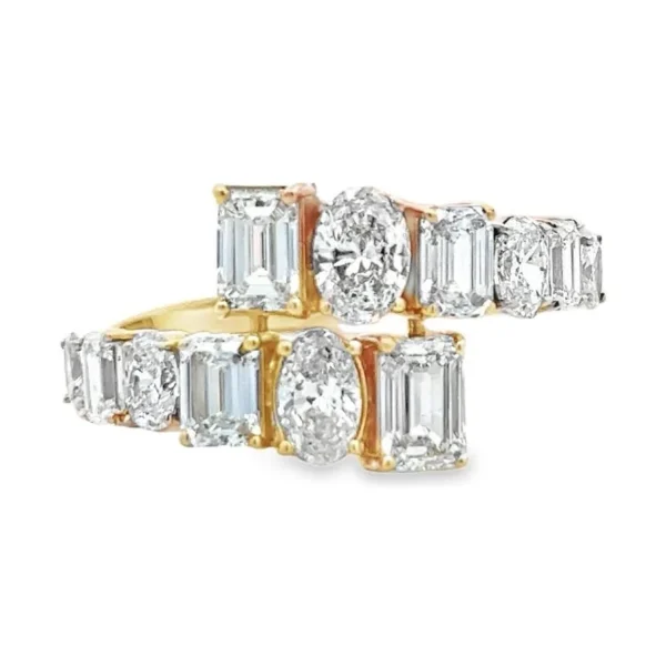 Multi Shape Diamond Bypass Ring