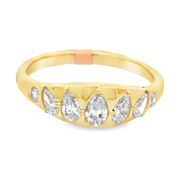 Pear Diamond Band Ring