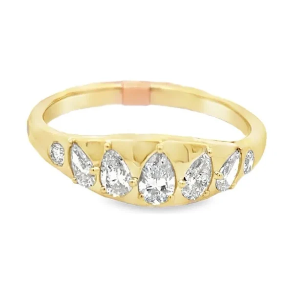 Pear Diamond Cluster Ring