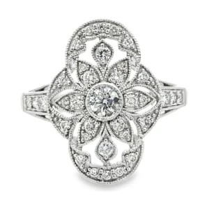 Vintage Floral Diamond Ring
