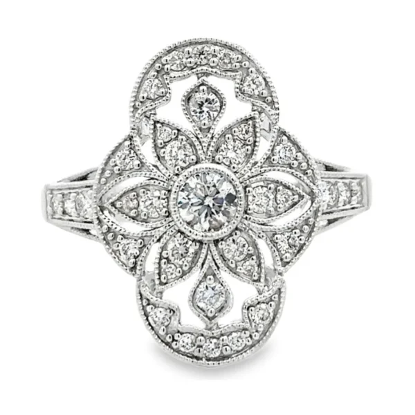 Vintage Floral Diamond Ring