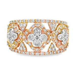 Diamond Floral Band Ring