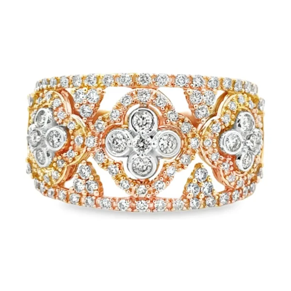 Diamond Floral Band Ring