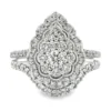 Pear Halo Diamond Ring