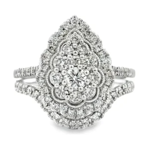 Pear Halo Diamond Ring