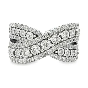 Crisscross Diamond Band Ring