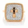 Diamond Cross Signet Ring