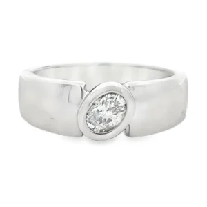 Oval Diamond Bezel Band