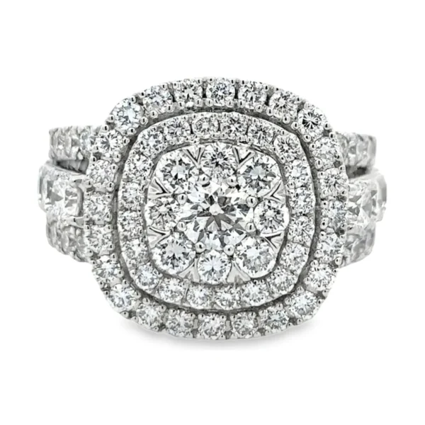 Double Halo Diamond Ring