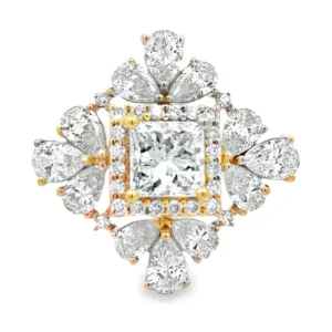 Cluster Diamond Halo Ring
