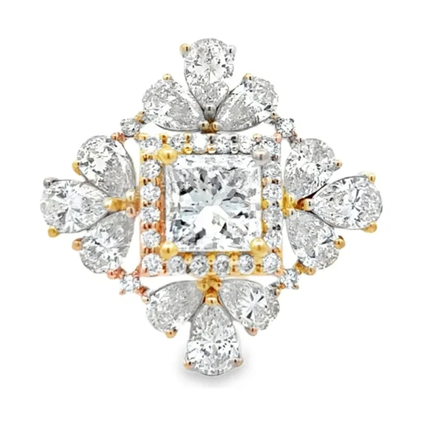 Cluster Diamond Halo Ring
