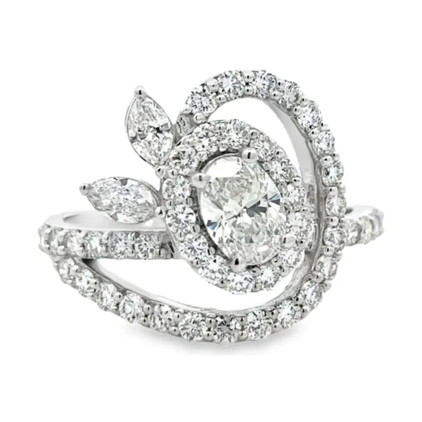 Oval Halo Bypass Ring