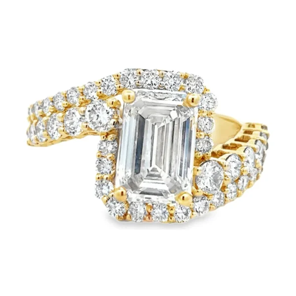 Emerald Cut Bypass Ring