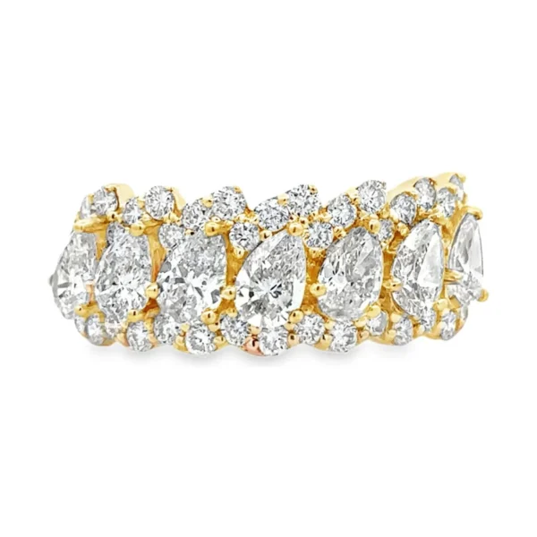 Pear Diamond Cluster Ring