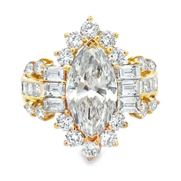 Marquise Diamond Cluster Ring