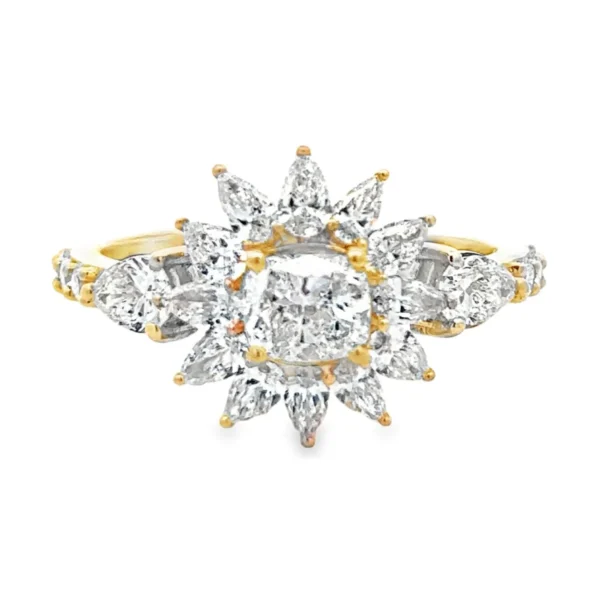 Sunburst Lab Diamond Ring