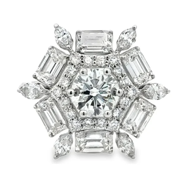 Snowflake Cluster Diamond Ring