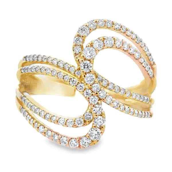 Diamond Bypass Swirl Ring